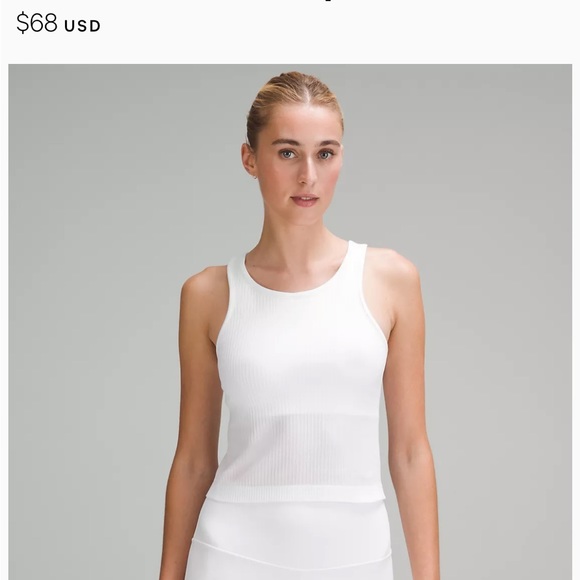 lululemon athletica Tops - Lululemon Ebb to Street CROPPED tank in white